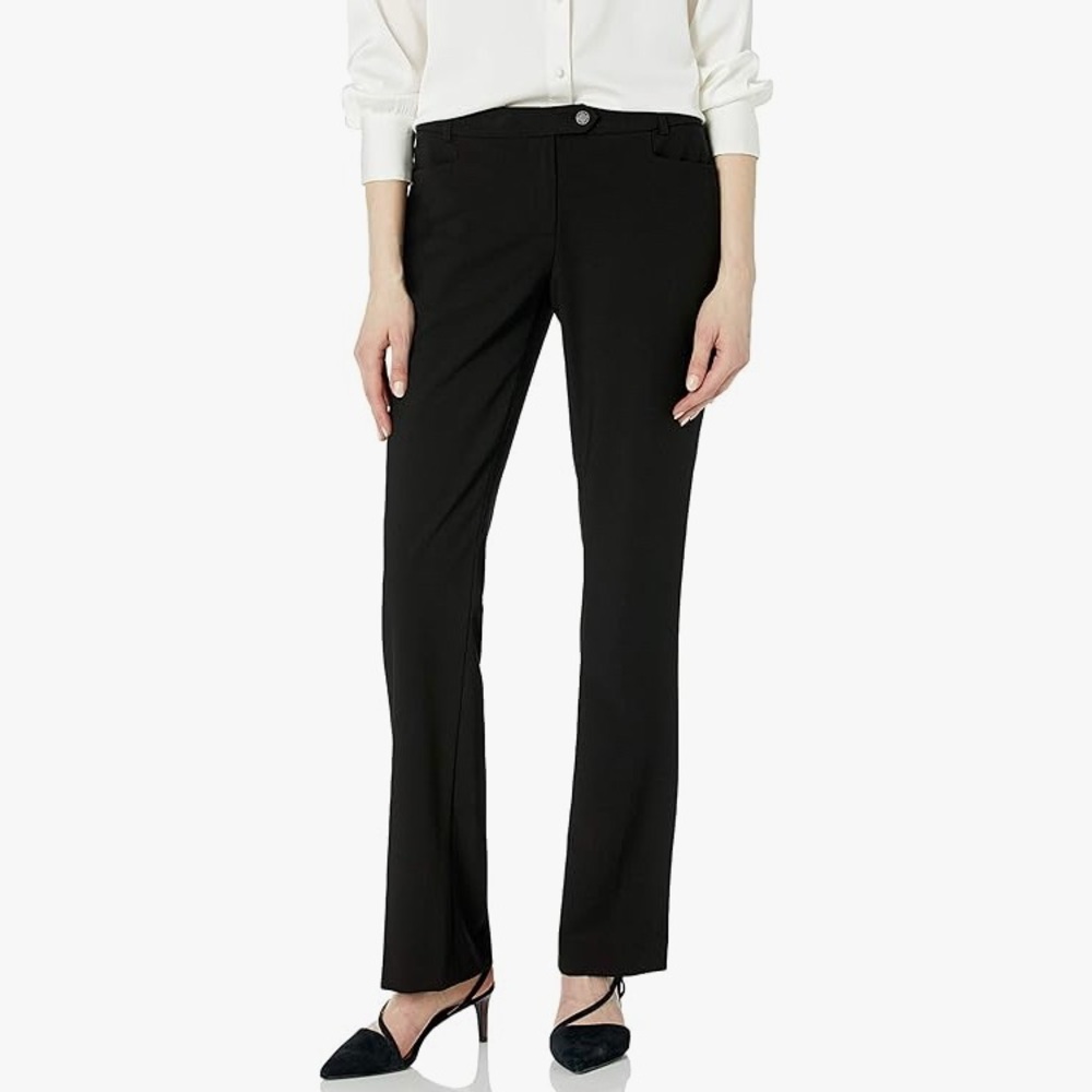 Calvin Klein Women's Straight-Leg Classic Business Casual Pants in Black